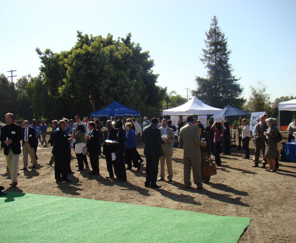 Shown in this photo is a large crowd of neighbors, City and NASA officials, and regulatory agency officials, who attended the recent groundbreaking ceremony, ..